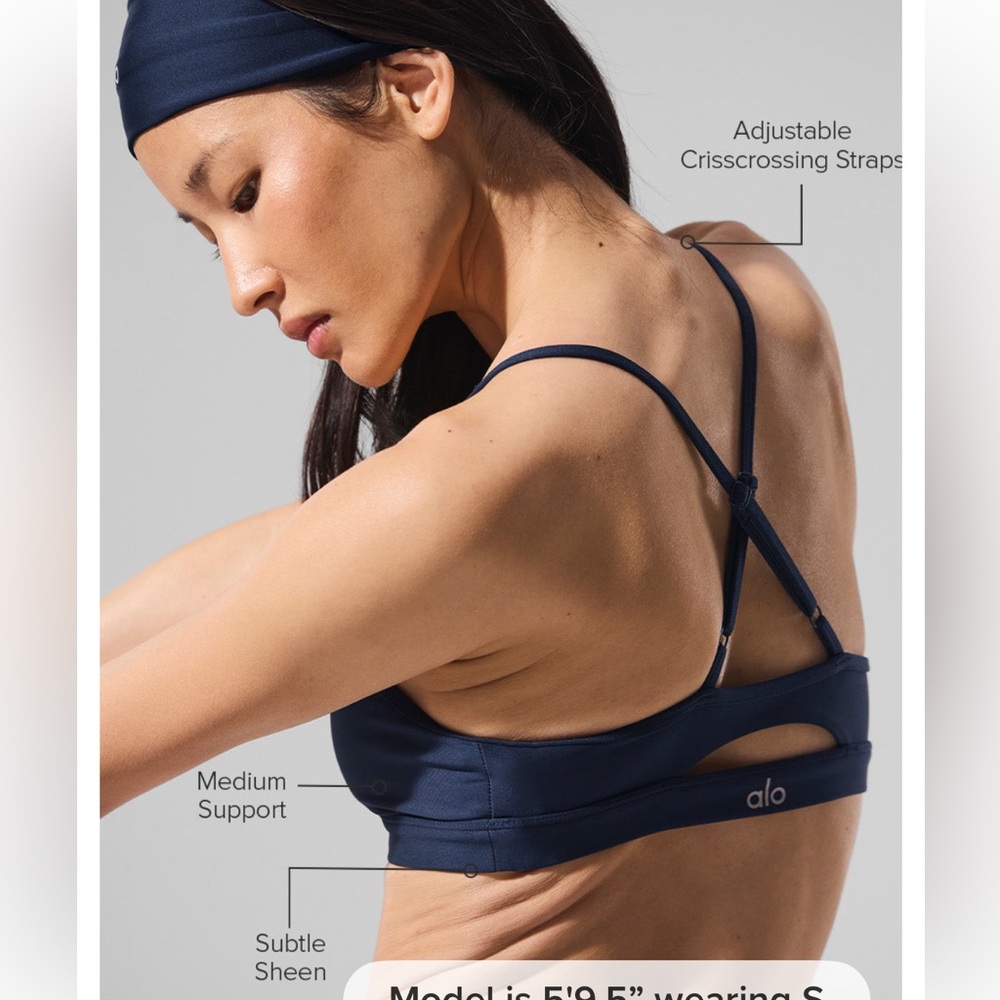 ALO Yoga Navy Blue Sports Bra - Picture 6 of 8